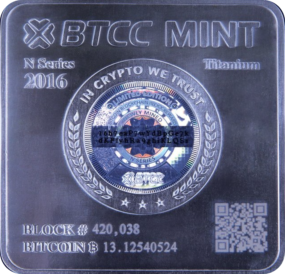 2016 Titanium N Series, Post Halvening Bitcoin Block